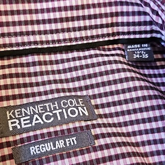 Kenneth Cole button down dress shirt size 15 1/2 34-35 - Picture 4 of 9